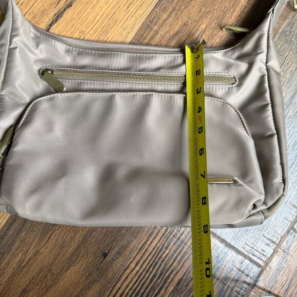 Travelon Anti-Theft Nylon Crossbody Purse Gray RFID Pockets Light Bag - Picture 10 of 10